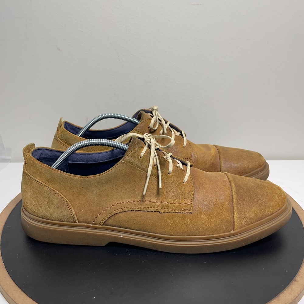 Cole Haan Grand OS Oxford Men 11.5 Cap Toe Tan Suede Business Casual Dadcore